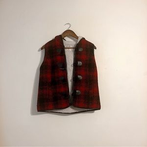 Ruff Hewn Women’s Size Petite Small Plaid Hooded Vest